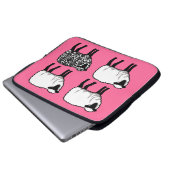 Schwarze Damast Laptopschutzhülle (Vorne Knopf)