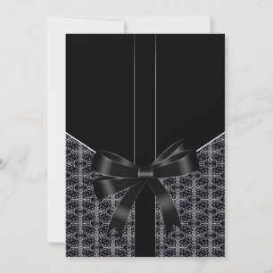 Schwarze Damast Weiße Spitze 5x7 Hochzeitseinladun Einladung