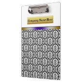 Schwarze Damaste auf Weiß Klemmbrett (Links)