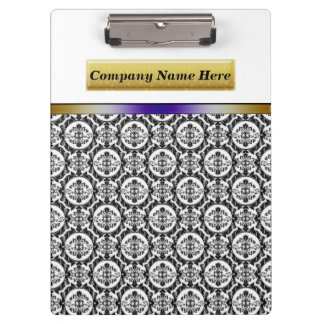 Schwarze Damaste auf Weiß Klemmbrett