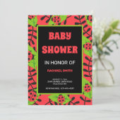 Schwarze-Dame-Käfer in der Waldbaby-Dusche Einladung (Stehend Vorderseite)