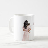 Schwarze Dame Rosa Kleid Baby Kaffeetasse (Vorderseite Links)