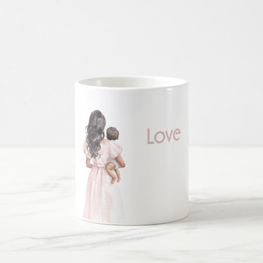 Schwarze Dame Rosa Kleid Baby Kaffeetasse (Mittel)