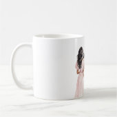 Schwarze Dame Rosa Kleid Baby Kaffeetasse (Links)