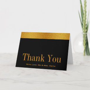 Schwarze Dankeskarten mit goldenem Abzeichenband Dankeskarte
