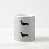Schwarze Daschund-Grau-Tasse Kaffeetasse (Mittel)