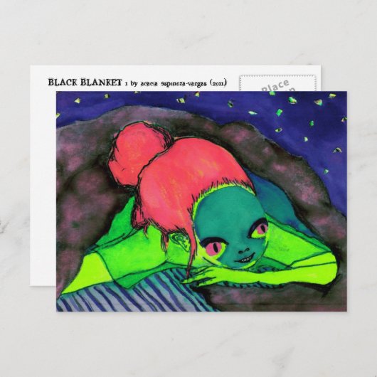 Schwarze Decke 1 Postkarte (Vorne/Hinten)