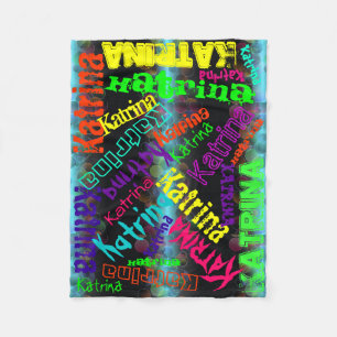 Schwarze Decke Bunte Helle Neon-Namenscollage