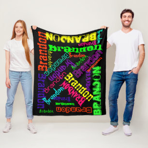 Schwarze Decke Bunte Helle Neon-Namenscollage