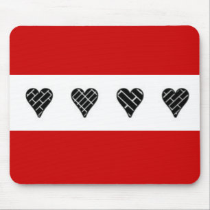 Schwarze dekorative Herzen Mousepad