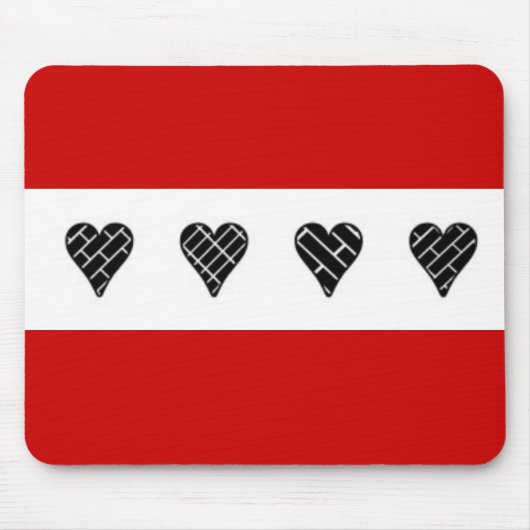 Schwarze dekorative Herzen Mousepad (Vorne)