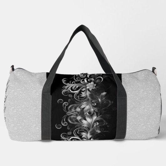 Schwarze dekorative personalisierte  duffle bag (Vorderseite)