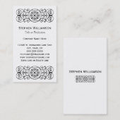 Schwarze dekorative Rolle-bearbeitetes Eisen Visitenkarte (Vorne/Hinten)