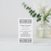 Schwarze dekorative Rolle-bearbeitetes Eisen Visitenkarte (Stehend Vorderseite)