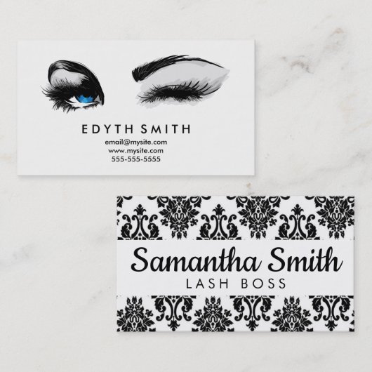 Schwarze Demask Wimperntusche oder Visitenkarte (Vorne/Hinten)
