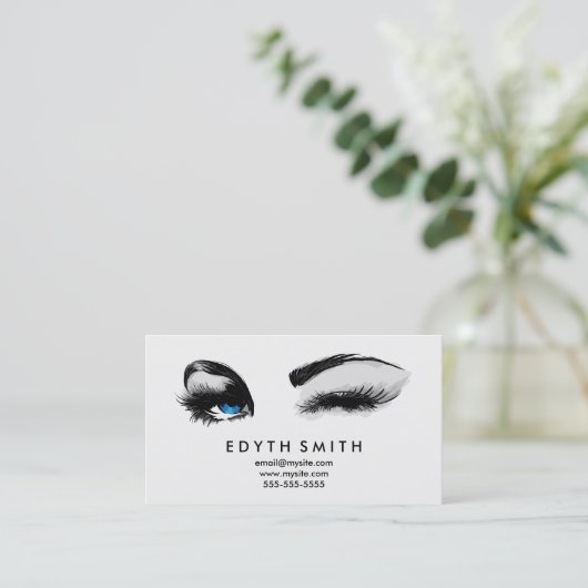 Schwarze Demask Wimperntusche oder Visitenkarte (Stehend Vorderseite)