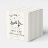 Schwarze Desserts zum Junggesellinnenabschied und Geschenkschachtel (Vorderseite)