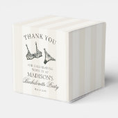 Schwarze Desserts zum Junggesellinnenabschied und  Geschenkschachtel (Rückseite)