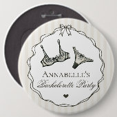 Schwarze Dessous-Dusche-Junggesellinnenabschied-Ga Button (Vorne & Hinten)