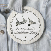 Schwarze Dessous-Dusche-Junggesellinnenabschied-Ga Button (Beispiel)