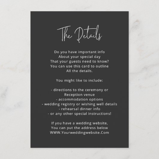 Schwarze Details Karte Schwarz/Weiß minimalistisch (Vorderseite)