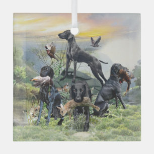 Schwarze Deutsche Kurzhaarige Pointer    Ornament Aus Glas