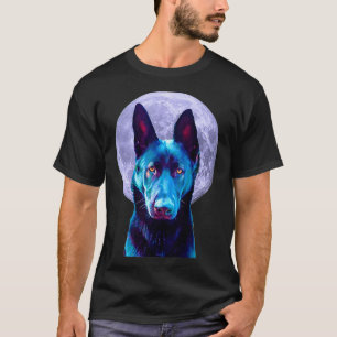 Schwarze Deutsche Schäferhund-Mond-Hundefreunde, B T-Shirt