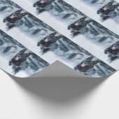 Schwarze Deutsche Schäferhunde im Schnee Bettwäsch Geschenkpapier (Ecke)
