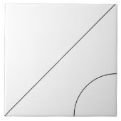 Schwarze Diagonallinie auf weißer Keramik Fliese (Vorderseite)