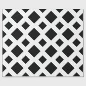 Schwarze Diamanten auf Weiß Geschenkpapier (Flach)