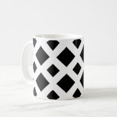 Schwarze Diamanten auf Weiß Kaffeetasse (Vorderseite Links)