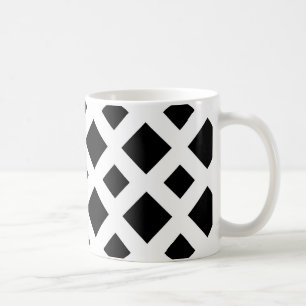 Schwarze Diamanten auf Weiß Kaffeetasse
