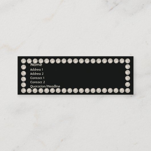 Schwarze Diamanten - dünn Mini Visitenkarte (Vorderseite)