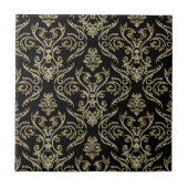 Schwarze Diamanten und goldene Töne Fliese (Vorderseite)