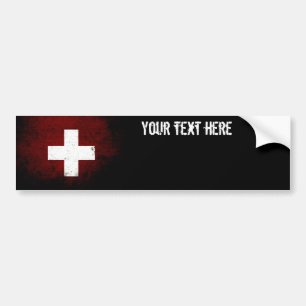 Schwarze die Schmutz-Schweiz-Flagge Autoaufkleber