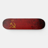 Schwarze die Schmutz-Sowjetunions-Flagge Skateboard (Horizontal)