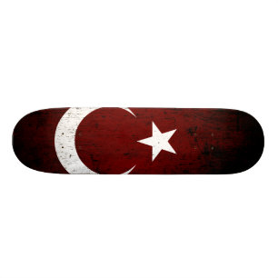 Schwarze die Schmutz-Türkei-Flagge Skateboard