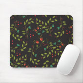 Schwarze Ditsy Blumenmausunterlage Mousepad (Mit Mouse)