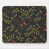 Schwarze Ditsy Blumenmausunterlage Mousepad (Vorne)