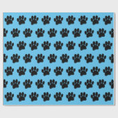 Schwarze Dog Paw Print Hand Dragezeichnet Custom Geschenkpapier (Flach)