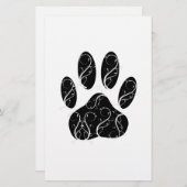 Schwarze Dog Pfosten mit weißen Schnörkeln Briefpapier (Vorne/Hinten)
