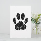 Schwarze Dog Pfosten mit weißen Schnörkeln Briefpapier (Stehend Vorderseite)