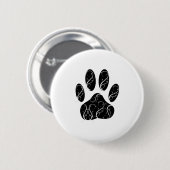 Schwarze Dog Pfosten mit weißen Schnörkeln Button (Vorne & Hinten)