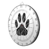 Schwarze Dog Pfosten mit weißen Schnörkeln Dartscheibe (Vorderseite rechts)