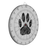 Schwarze Dog Pfosten mit weißen Schnörkeln Dartscheibe (Vorderseite Links)