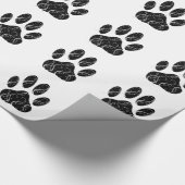 Schwarze Dog Pfosten mit weißen Schnörkeln Geschenkpapier (Ecke)