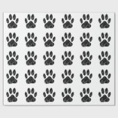 Schwarze Dog Pfosten mit weißen Schnörkeln Geschenkpapier (Flach)