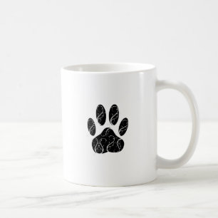 Schwarze Dog Pfosten mit weißen Schnörkeln Kaffeetasse