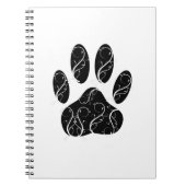 Schwarze Dog Pfosten mit weißen Schnörkeln Notizblock (Vorderseite)