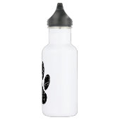 Schwarze Dog Pfosten mit weißen Schnörkeln Trinkflasche (Rechts)